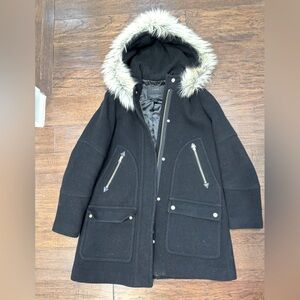 J. Crew Stadium coat with removable fur. Excellent condition.